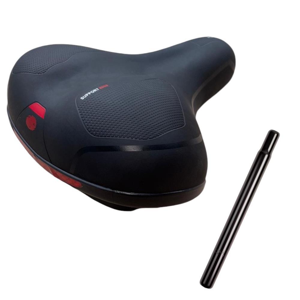 MADICKS SELLA NERA BLACK PER BICI CITY BIKE CONFORT COMODA UNISEX + TUBO SELLA NERO