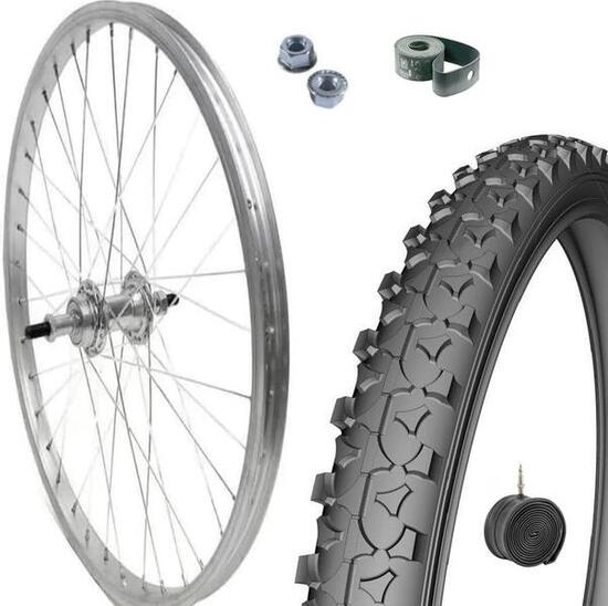 Cerchio Ruota Completa Posteriore 26" X 1.75 + Copertone 26x1.95 + Camera Bici