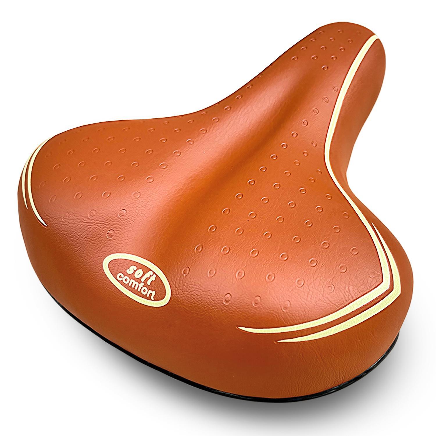 MADICKS SELLA MARRONE PER BICI CITY BIKE CONFORT COMODA UNISEX COMPLETA DI MORSETTO