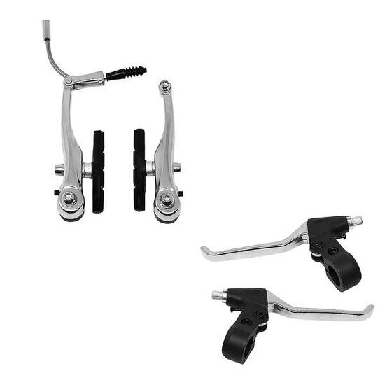 Coppia Freni V-Brake + Coppia Leve Freno - Bicicletta Universali Alluminio