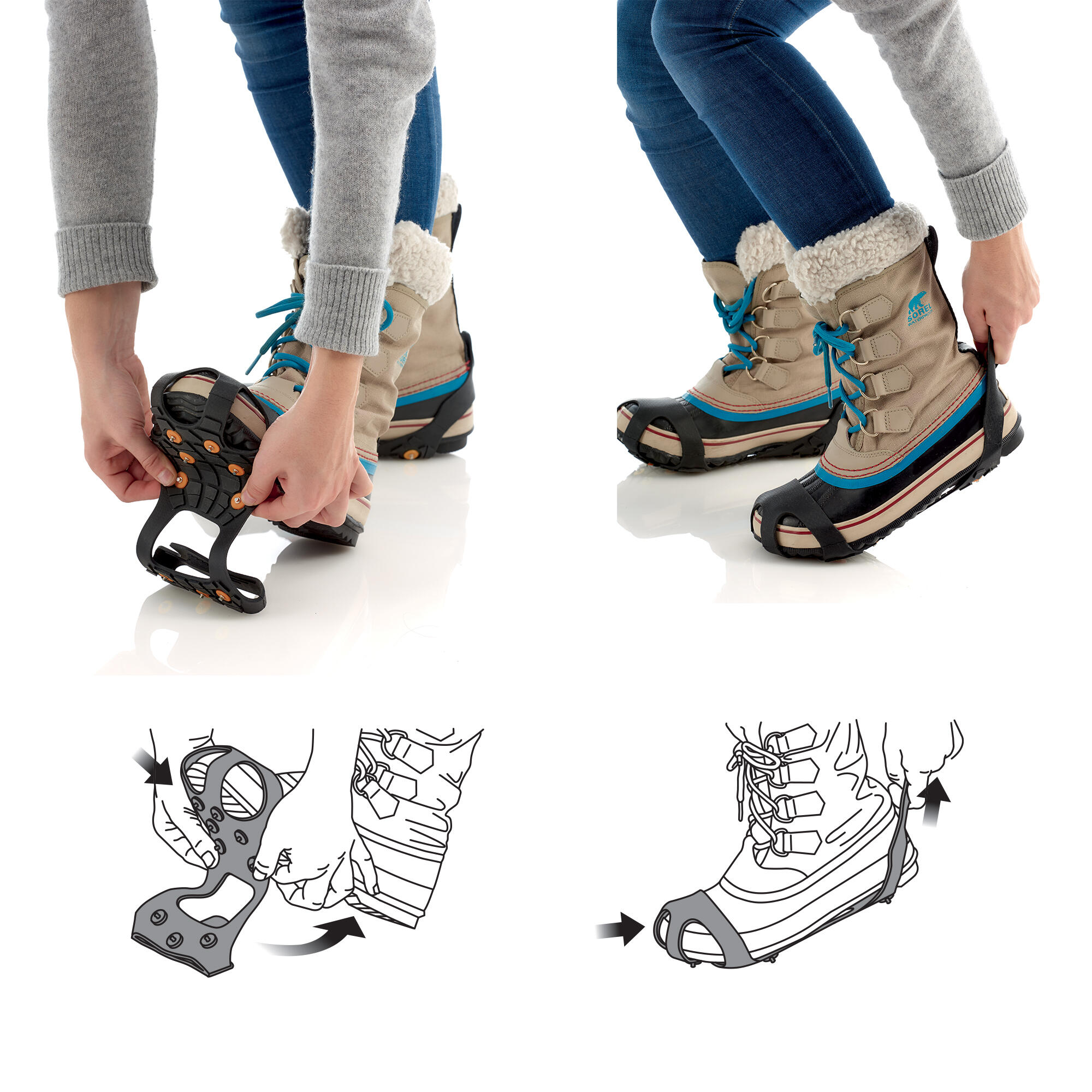 Lichtgewicht en antislip-elementen, over sneeuw en ijs te lopen - Walk Traction 2/5