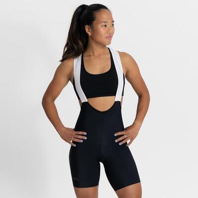 Korte fietsbroek met bretels dames prime 2.0