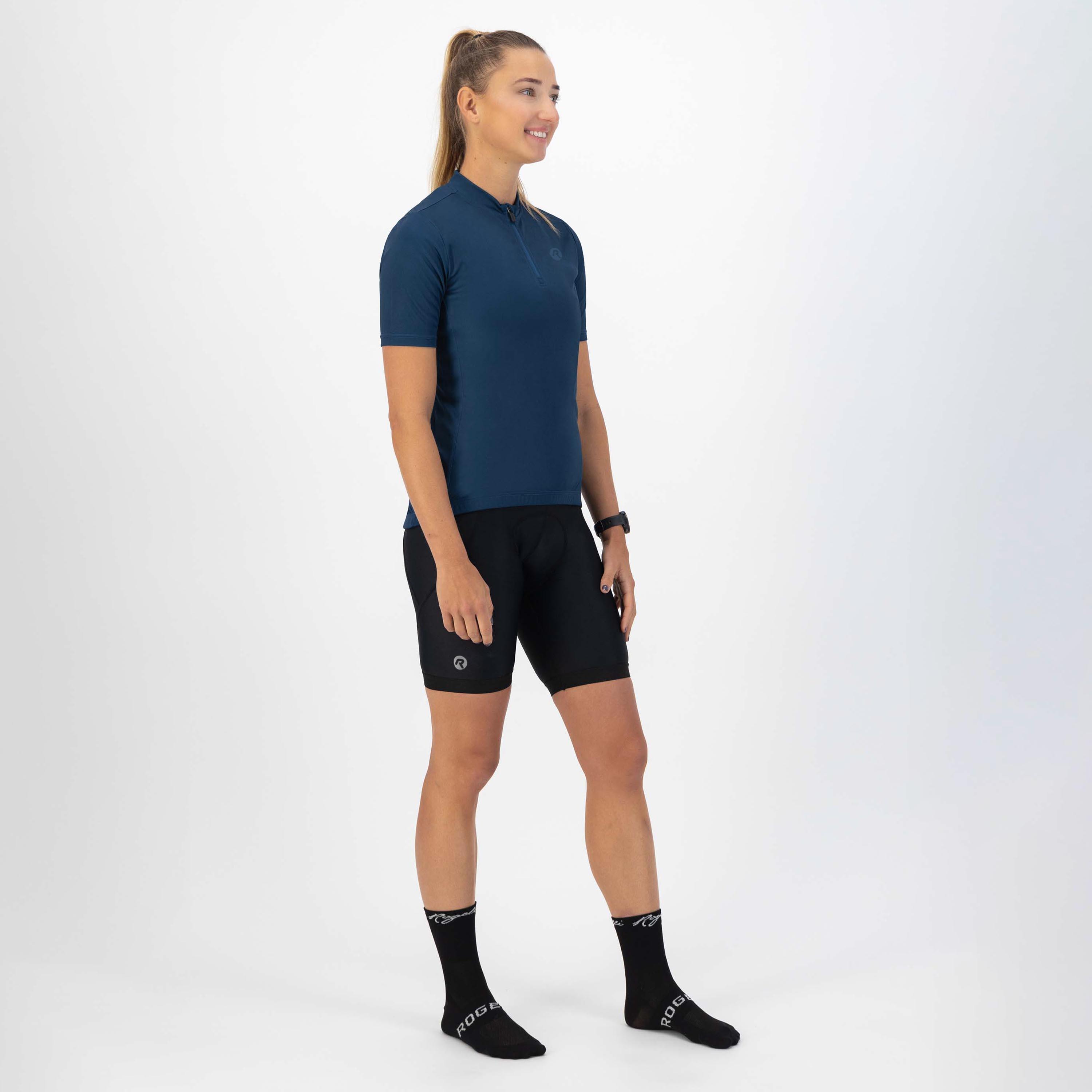 Women's Cycling Jersey Short Sleeve Comfort Fit Core Dark Blue 5/7