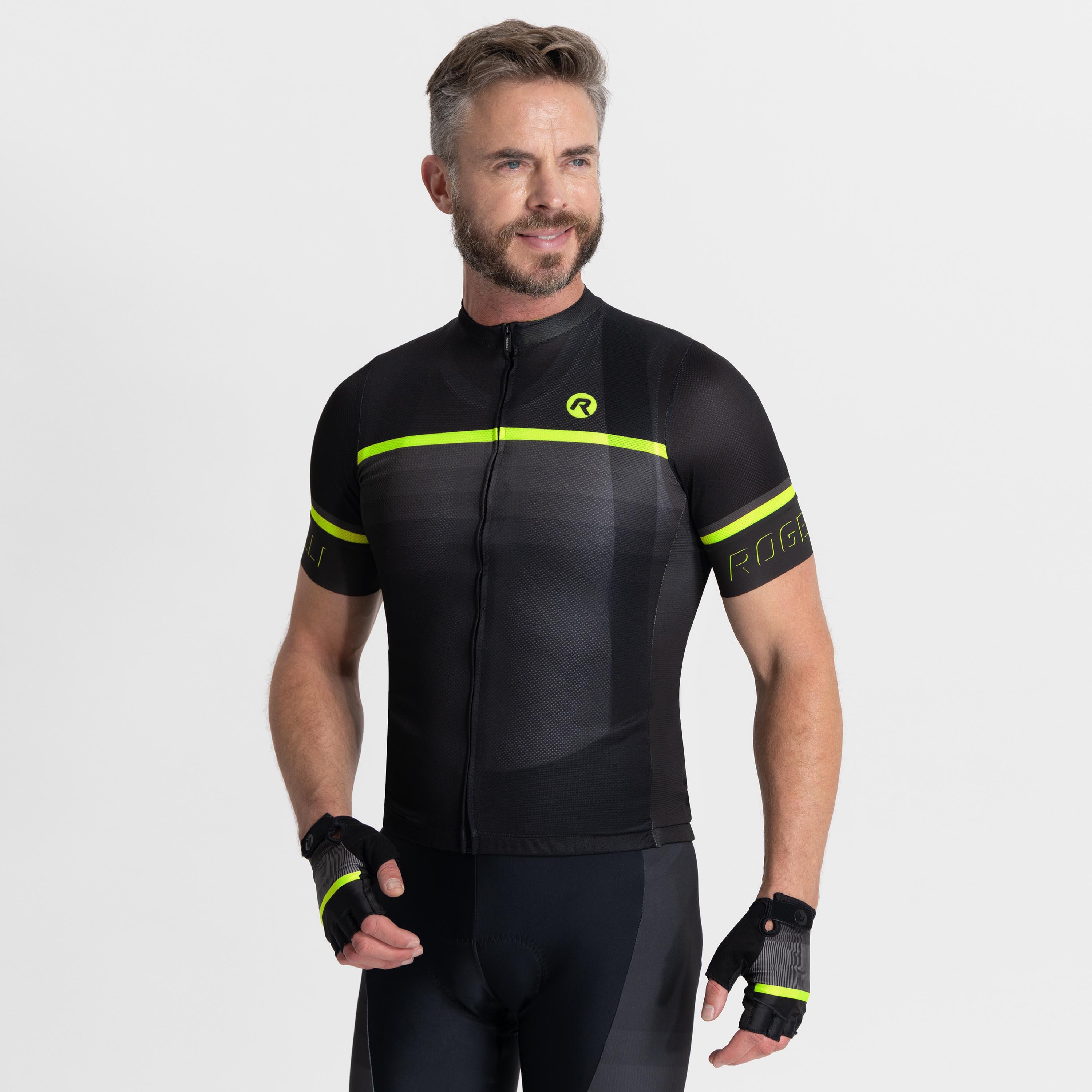 Rogelli - Maillot Manches Courtes Velo Homme - Hero Ii - Maillot Manches Courtes - Gris|jaune|noir - 56 3xl - Decathlon