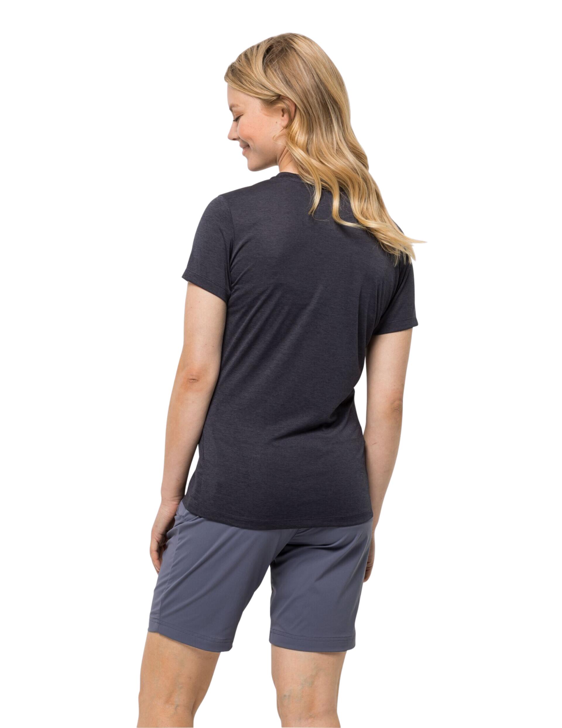 T-shirt randonnée Jack Wolfskin Crosstrail Graphic femme gris 36/XS 3/4
