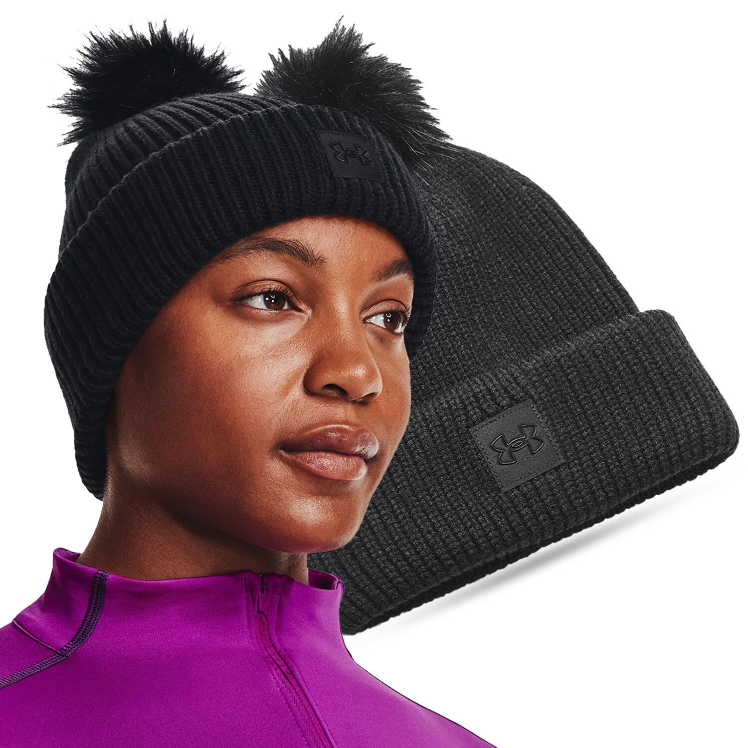 UNDER ARMOUR Under Armour Halftime geribbelde wintermuts met pom voor dames