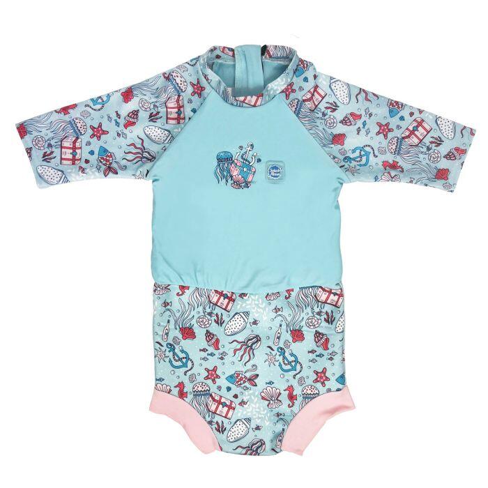 Splash About - Combinaison Pour Enfants Upf 50+ Splash About Happy Nappy - Maillot De Bain 1 Pièce - Bleu|rose - 38 S - Decathlon