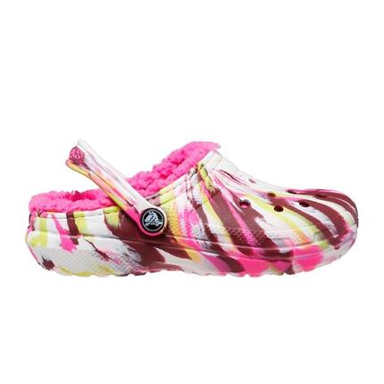 Zapatillas infantiles eléctricas Crocs Classic Lined Marbled Clog