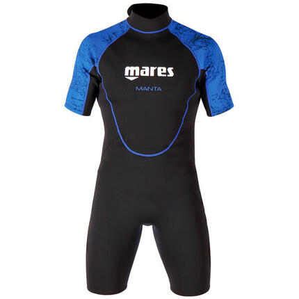 Shorty Snorkeling Manta Homme Néoprène 2.2mm Zip Dorsal Eaux Chaudes Apnée