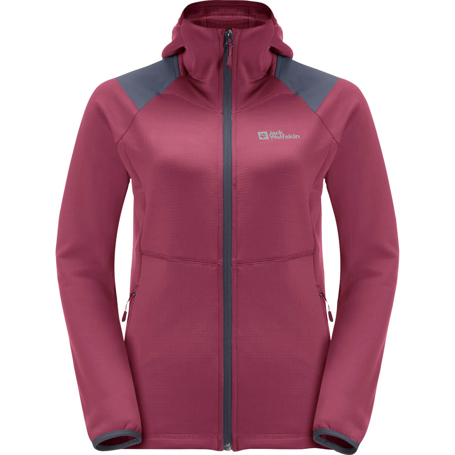 Sweatshirt de trekking mulher jack wolfskin kolbenberg com capuz fz