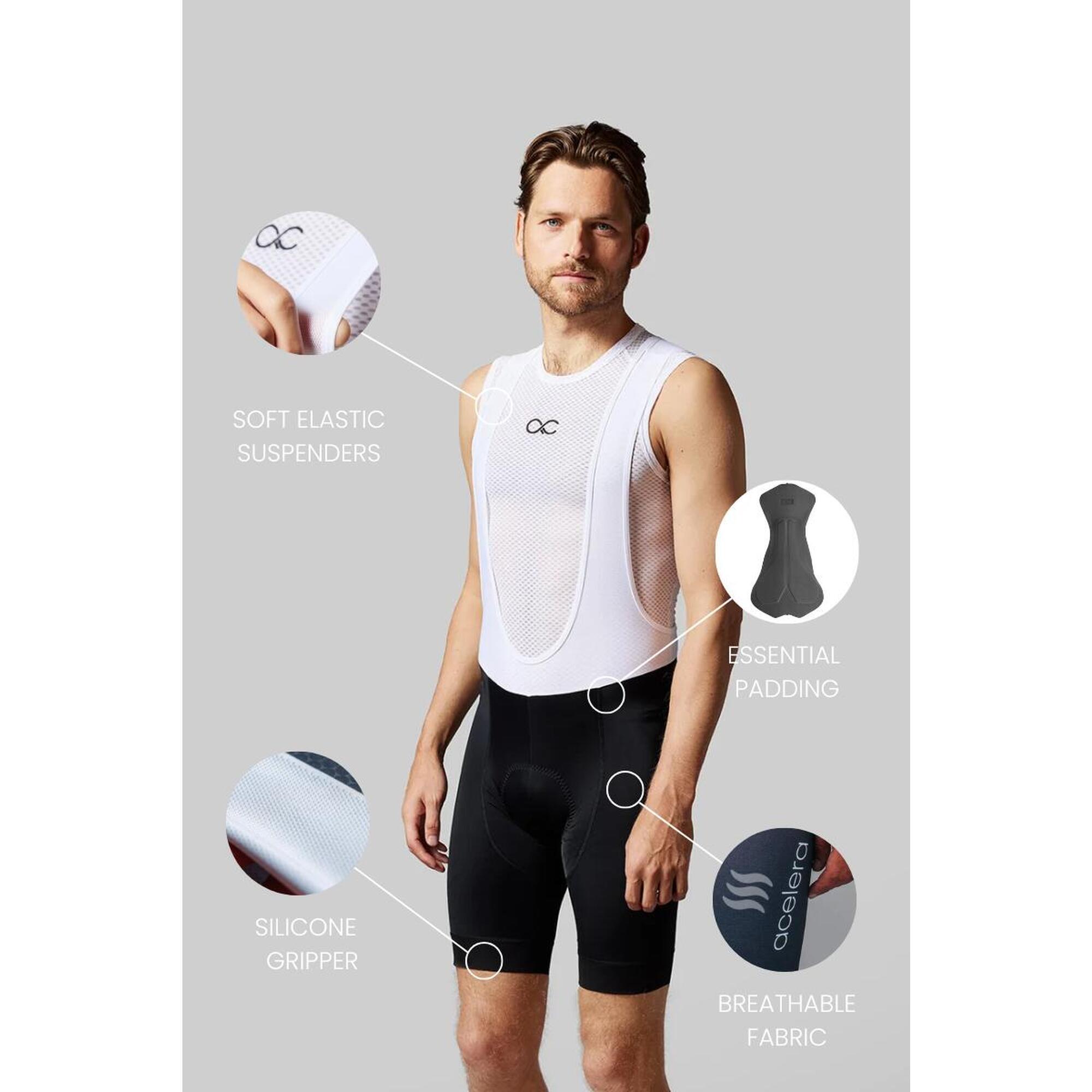 Essential Pantaloni Scurți Ciclism cu Bretele Căptușiți Șosea