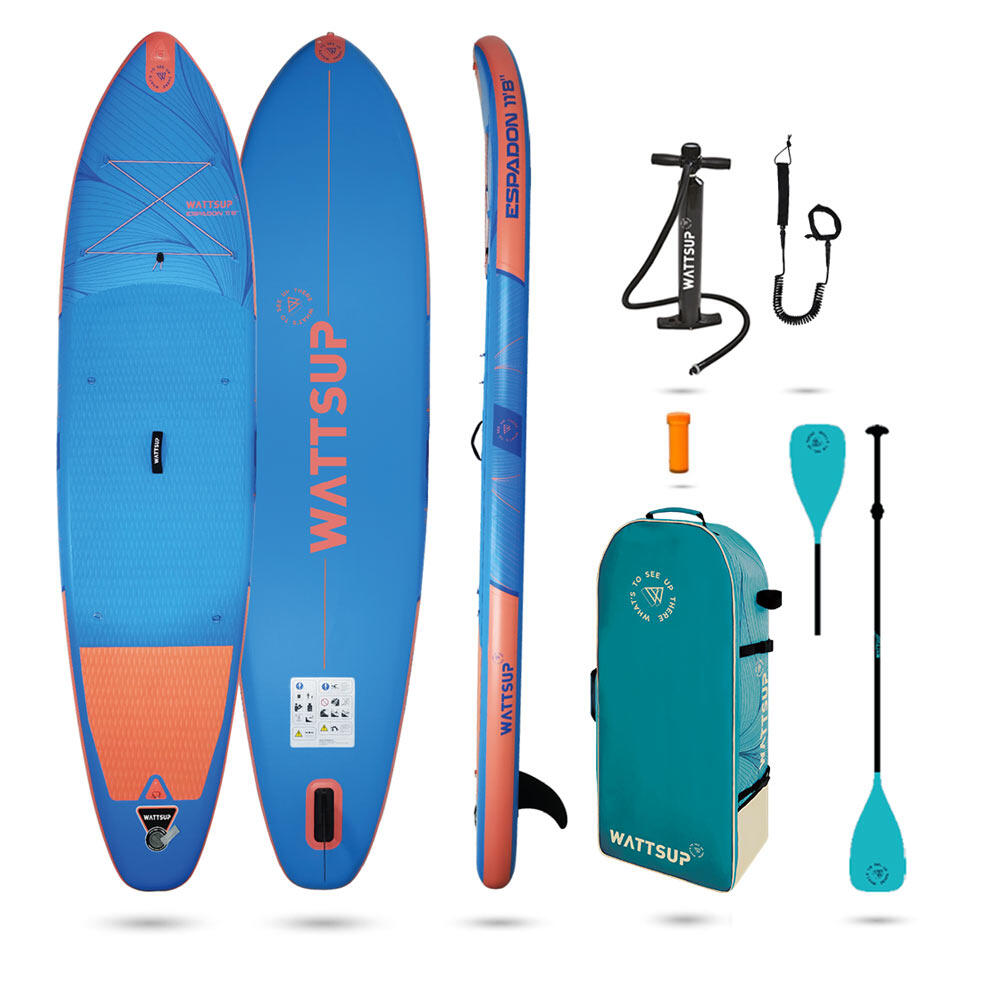 WATTSUP SUP Inflable Punto Bajo Polivalente ESPADON 355x86x15cm 11'8x34''x6''