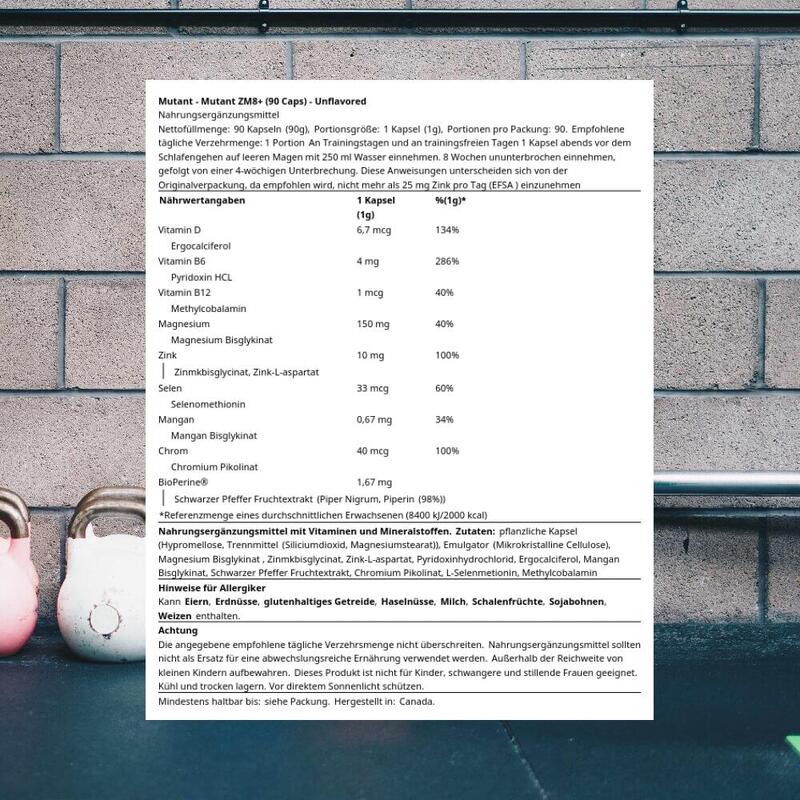 Mutant Mutant ZM8+ (90 Caps) Unflavored - Witaminy, minerały i zdrowie