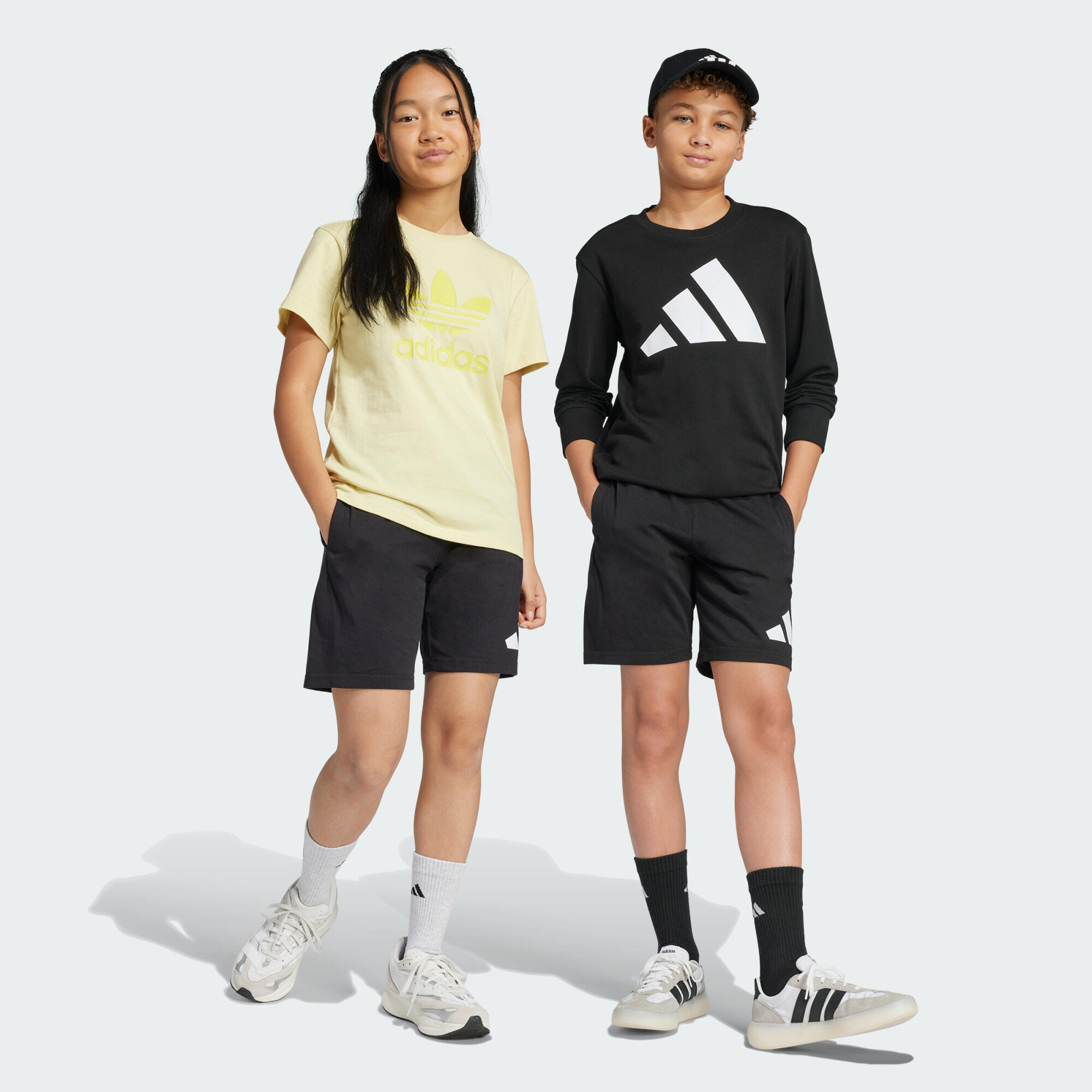 Adidas - Short Essentials Enfants - Short - Blanc|noir - 15-16 Ans - Decathlon