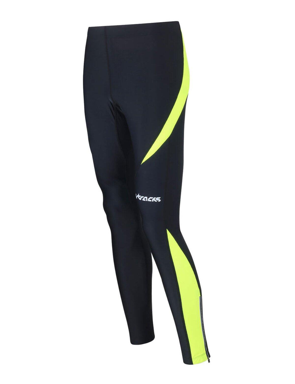 AIRTRACKS Herren Laufhose Tight Lang Pro Schwarz Neon