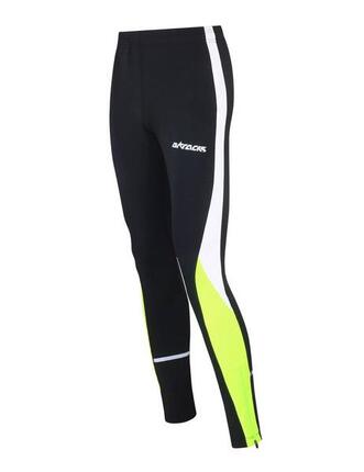 Damen Thermo Laufhose Tight Lang Schwarz Neon