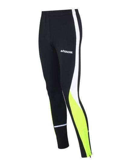 Damen Thermo Laufhose Tight Lang Schwarz Neon