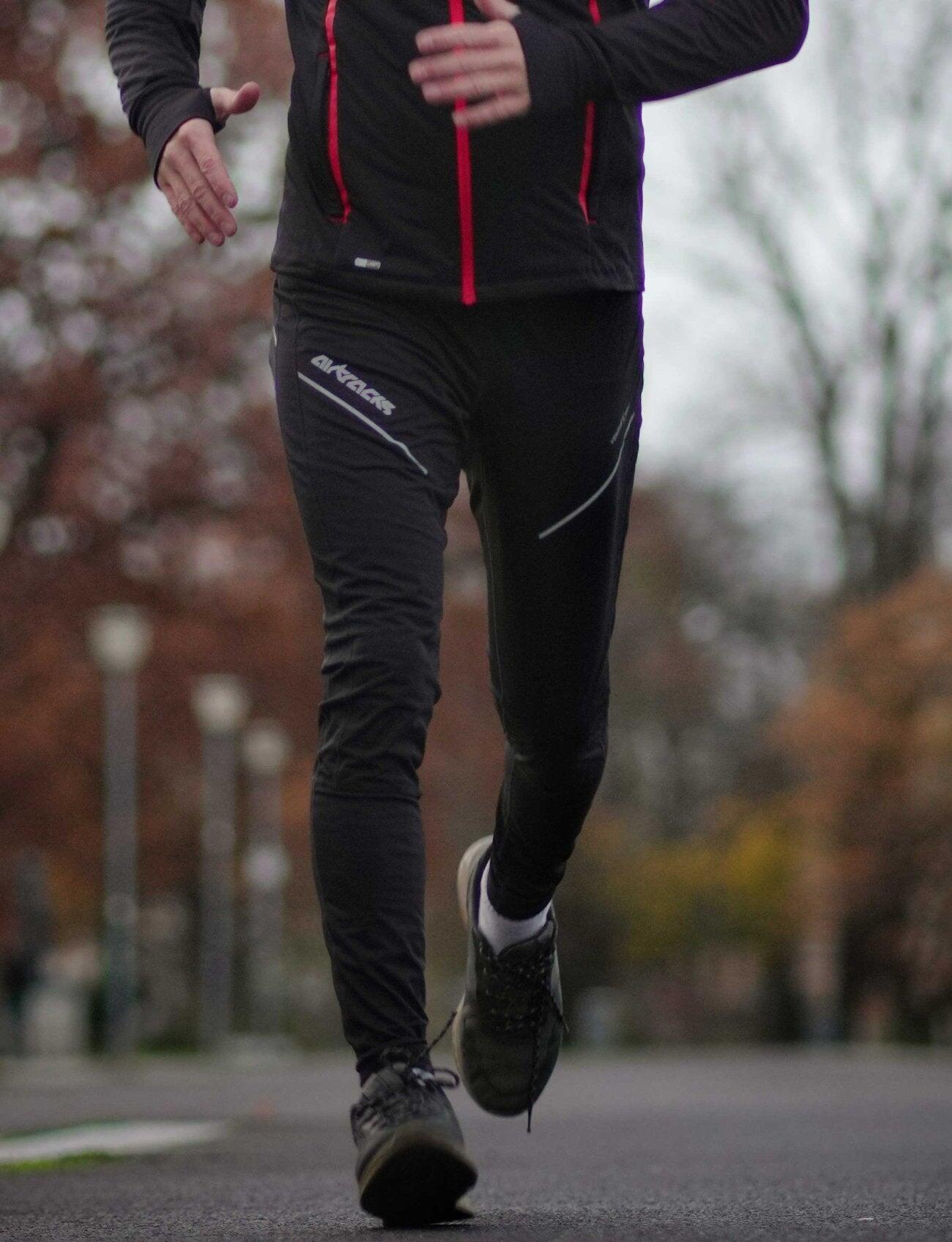 Herren Thermal Winter Laufhose Lang Pro Line Schwarz 2/4