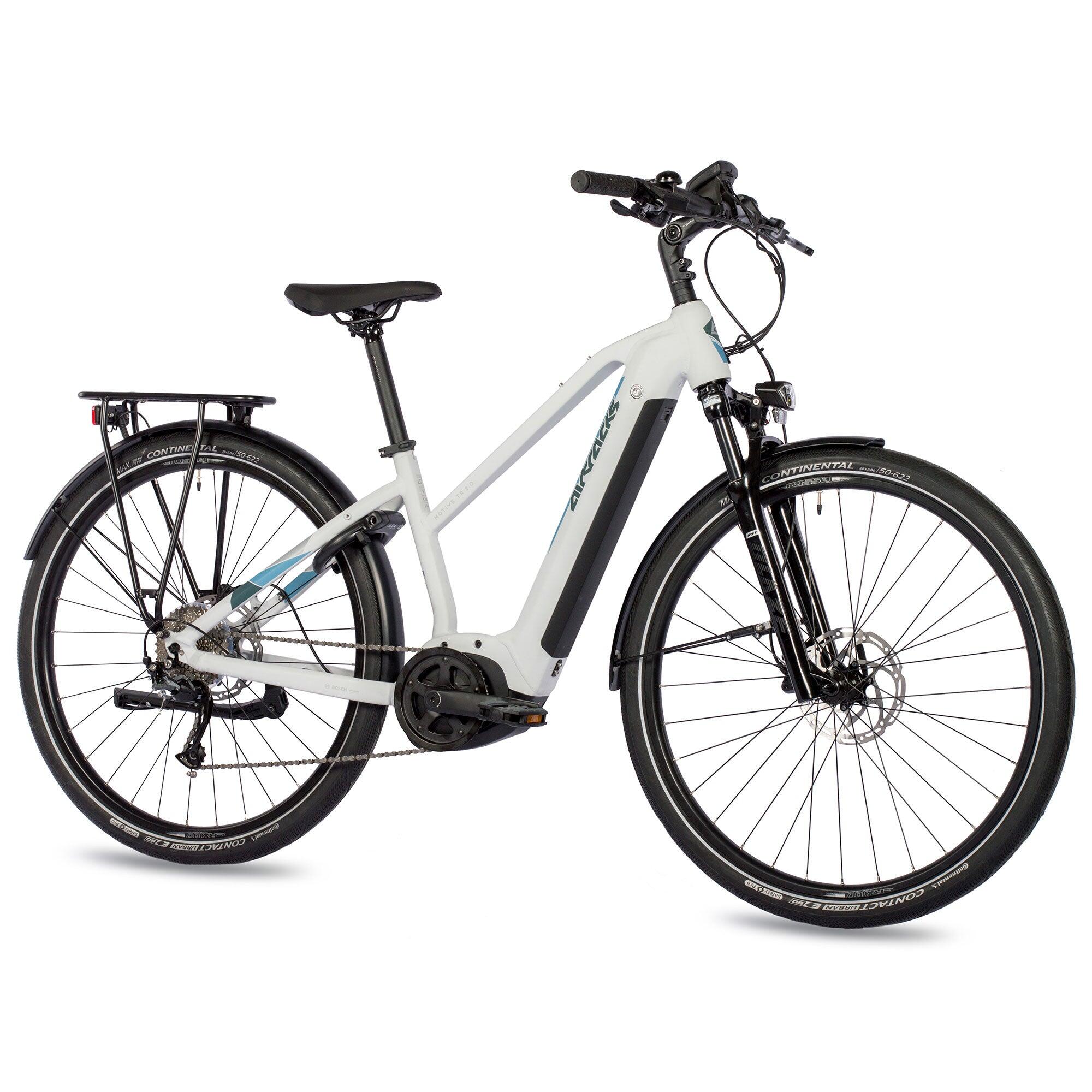 Airtracks - 28" Femme Vélo Électrique Trekking Motiv Tr.2.0l Bosch Performance Line 500 Wh 9 - Vélo De Voyage - Blanc - 46 Cm - Decathlon