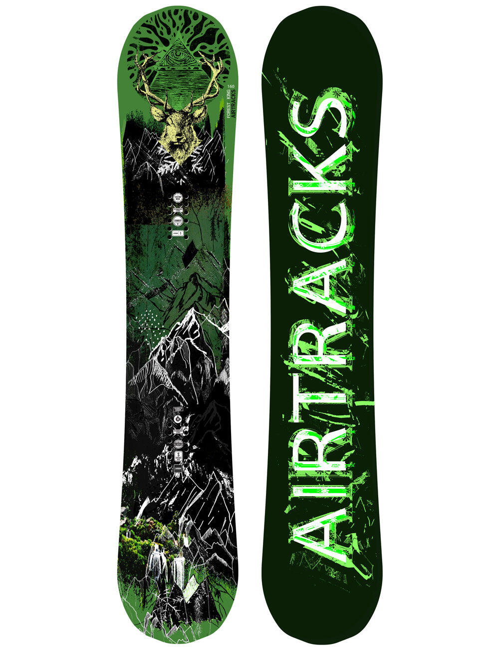 AIRTRACKS Tabla de snowboard FOREST KING CARBON Hybrid Rocker Hombre