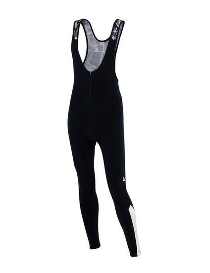 Herren Winter Thermo Fahrradhose Lang mit Trägern Pro Team Schwarz-Grau