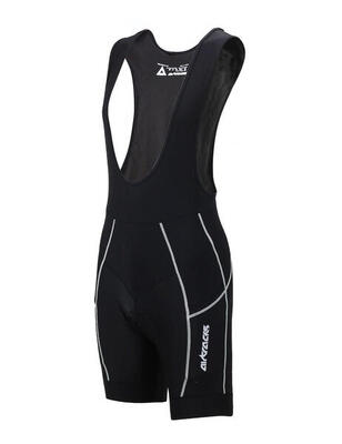Herren Fahrradhose Kurz Radhose mit Trägern Trägerhose Kurz Pro Schwarz Grau