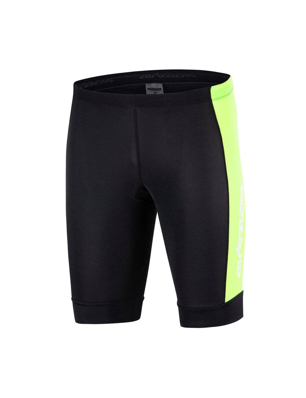 Herren Fahrradhose Kurz Radhose Pro Line Schwarz-Neon 4/4