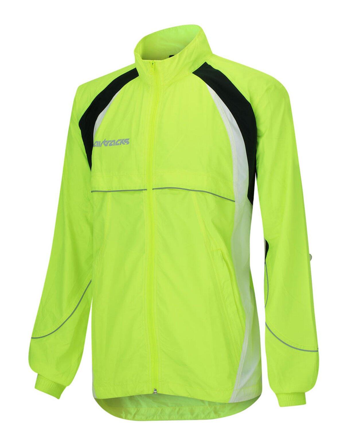 AIRTRACKS Herren Funktions Fahrradjacke - Laufjacke Neon