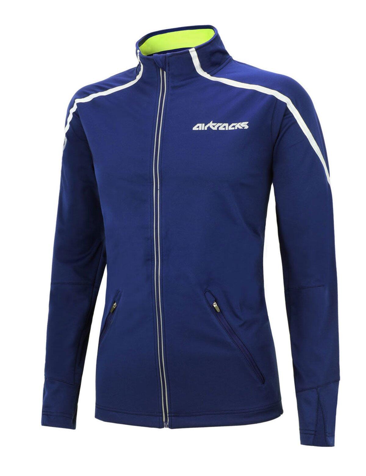 AIRTRACKS Herren Thermo Fahrradjacke - Laufjacke Air Tech Blau