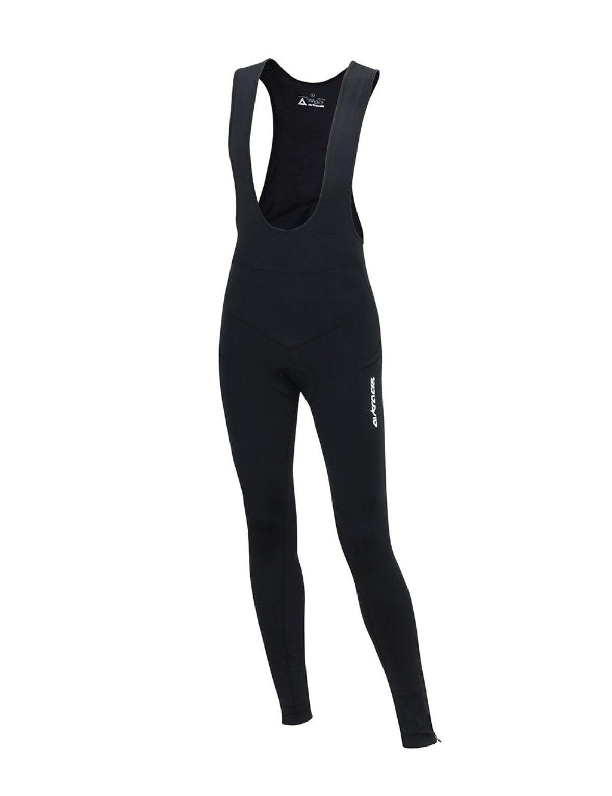 Herren Thermal Fahrradhose Lang Trägerhose Pro Schwarz 2/4