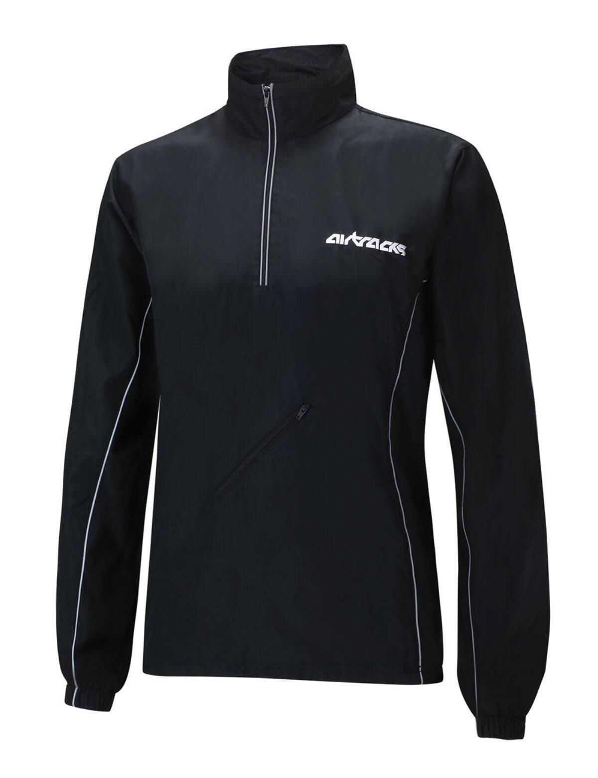 Herren Thermo Fahrradjacke - Laufjacke Pro Schwarz 1/4