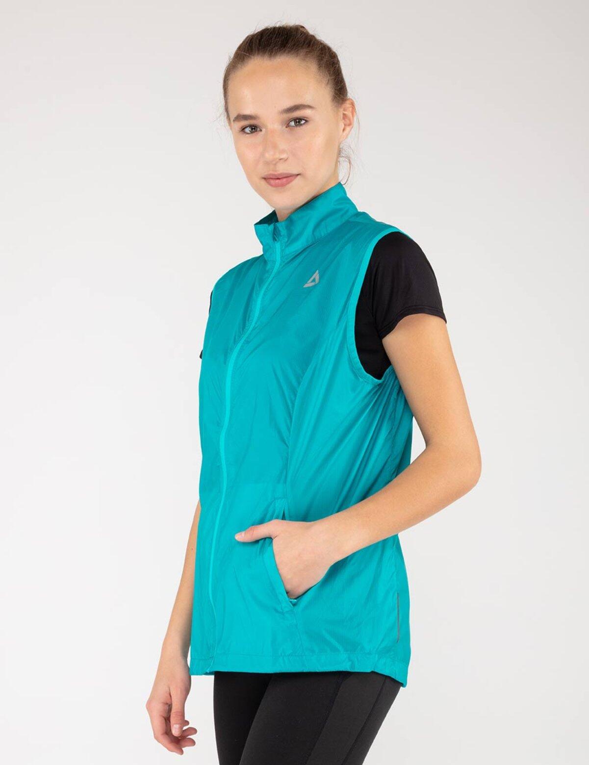 AIRTRACKS Damen Leichte Windweste Fahrradweste - Laufweste Pro Line Blau