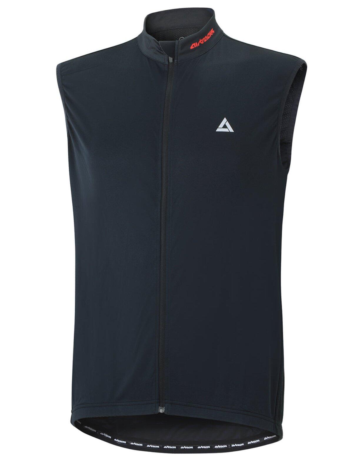 Herren Fahrradtrikot Kurzarm Radtrikot Ärmellos Comfort Line Schwarz 2/4