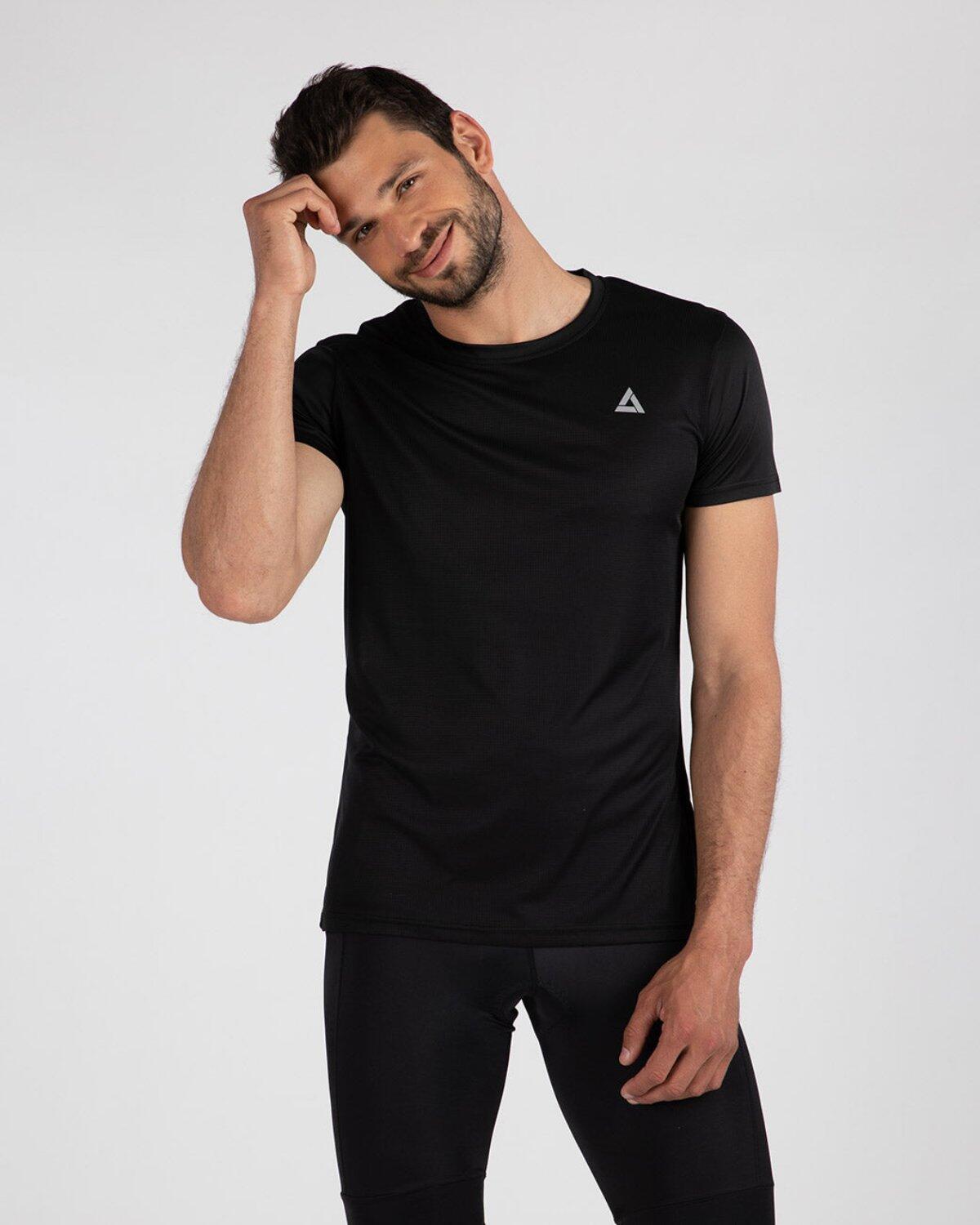 Herren Funktions Laufshirt Kurzarm Comfort Line Schwarz 2/4