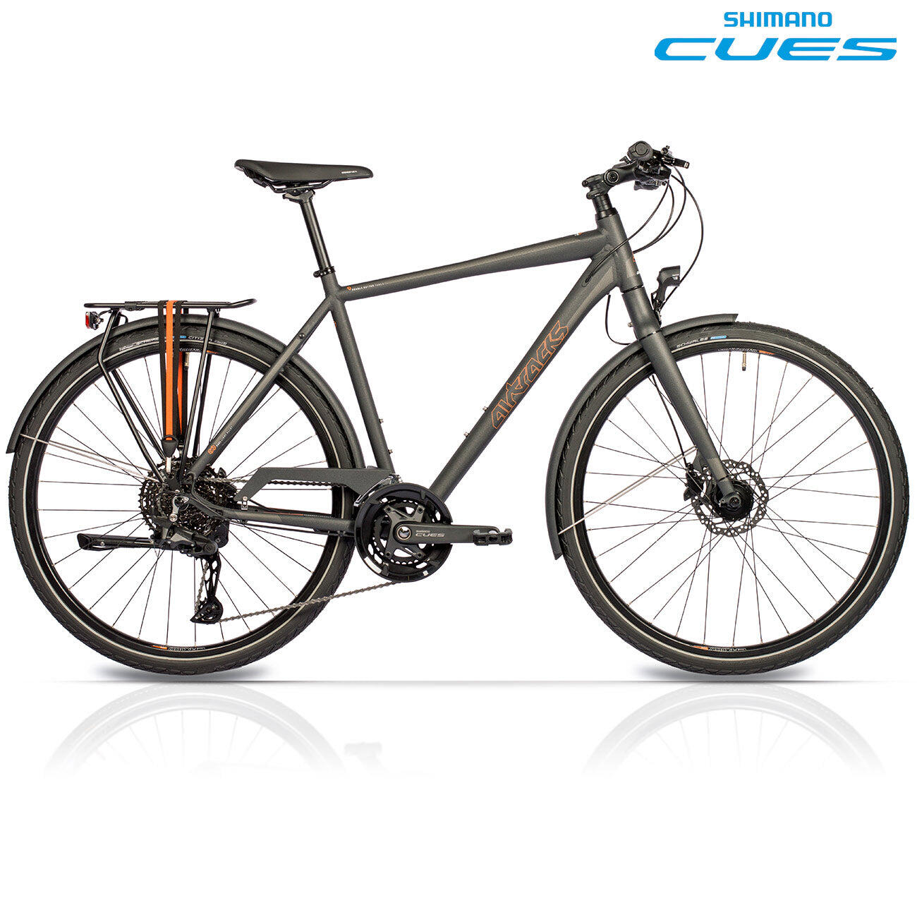 Airtracks - 28" Vélo De Trekking Homme Tr.2870  Shimano Cues 2×11 Vitesses Rd-u6020-11 Sgs - Vélo De Voyage - Gris - 50 Cm - Decathlon