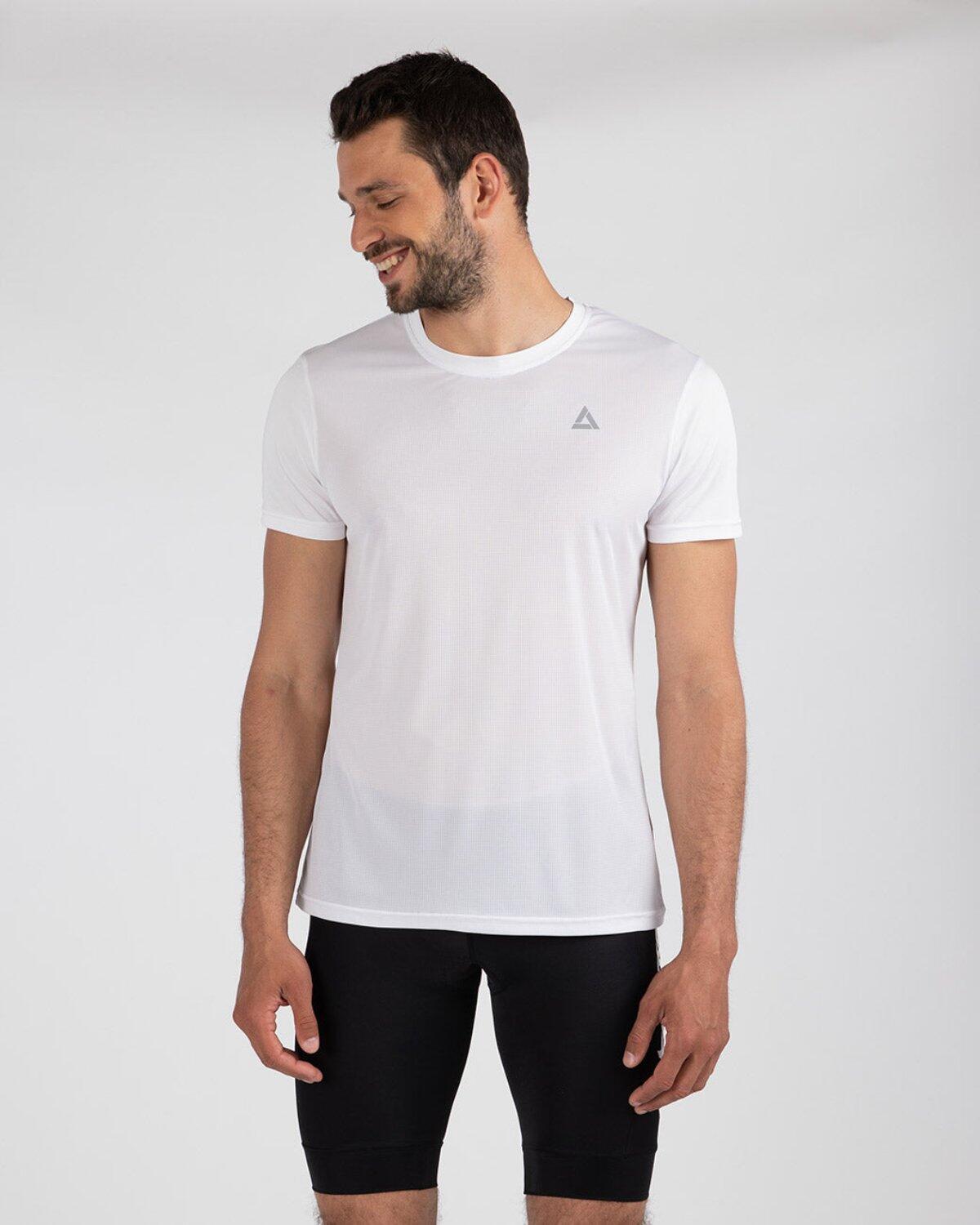 Herren Funktions Laufshirt Kurzarm Comfort Line Weiss 1/4