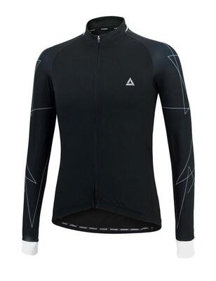 Herren Fahrradtrikot Langarm Pro Line Schwarz Weiß