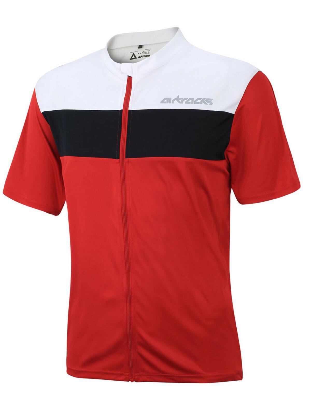 Herren Fahrradtrikot Kurzarm Pro Air Rot 1/4
