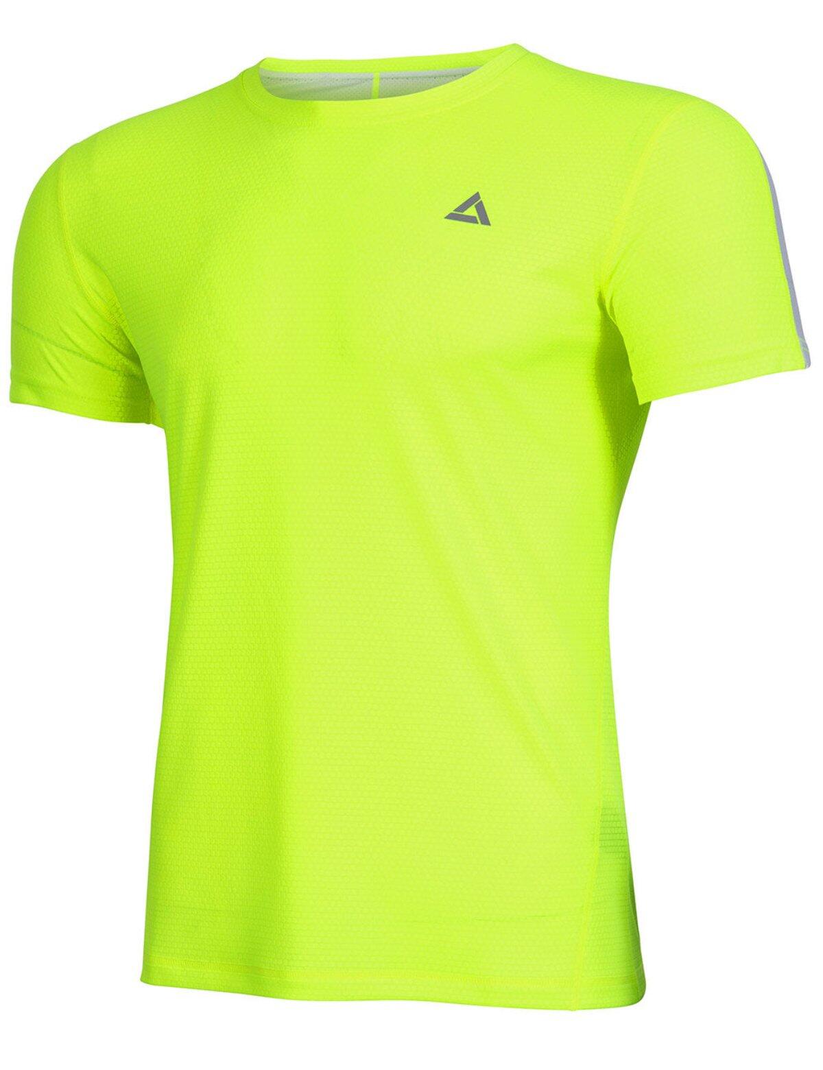 Herren Funktions Laufshirt Kurzarm Pro Line Neon Weiss 2/4