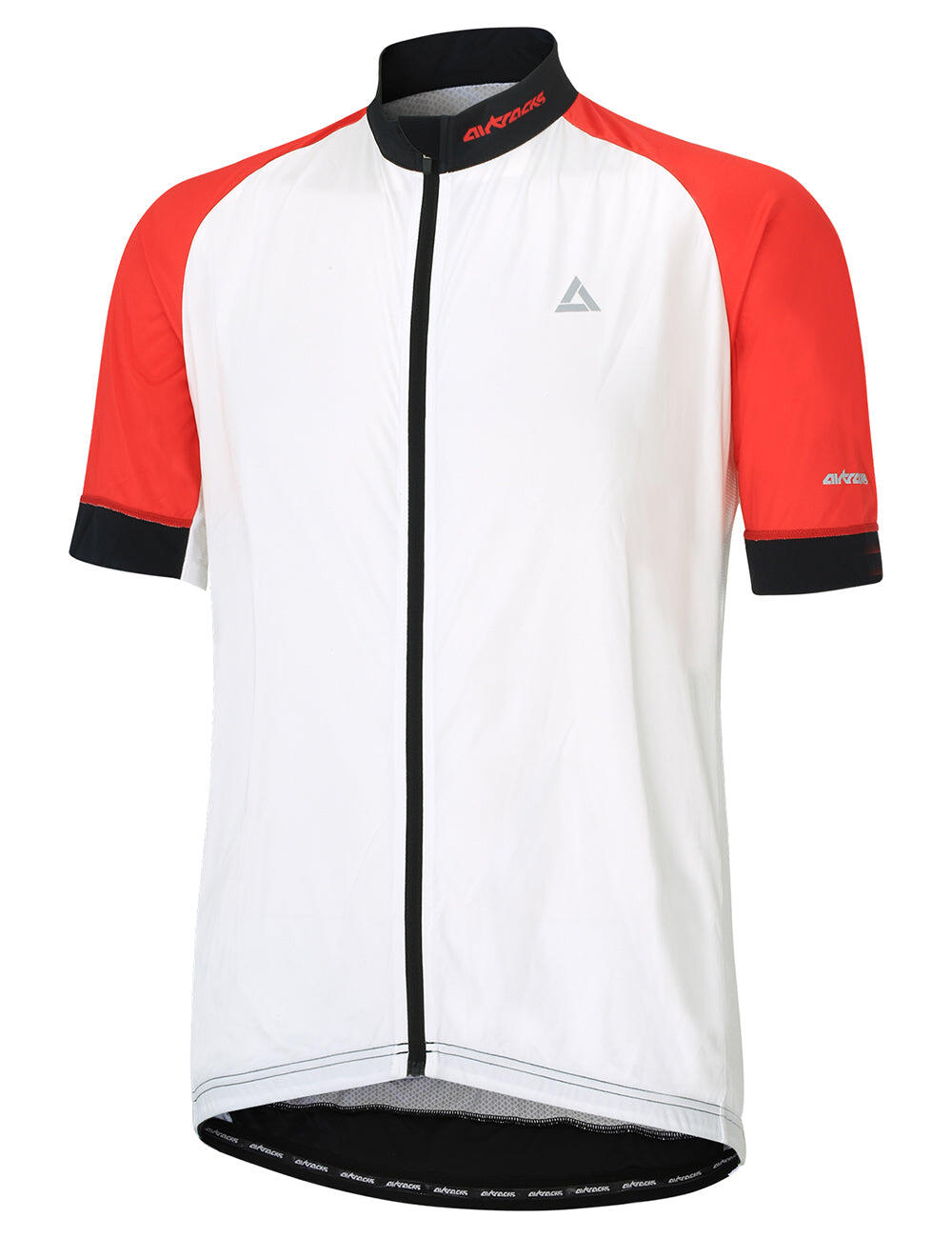 Herren Fahrradtrikot Kurzarm Radtrikot Pro Line Weiss Rot Schwarz 2/4