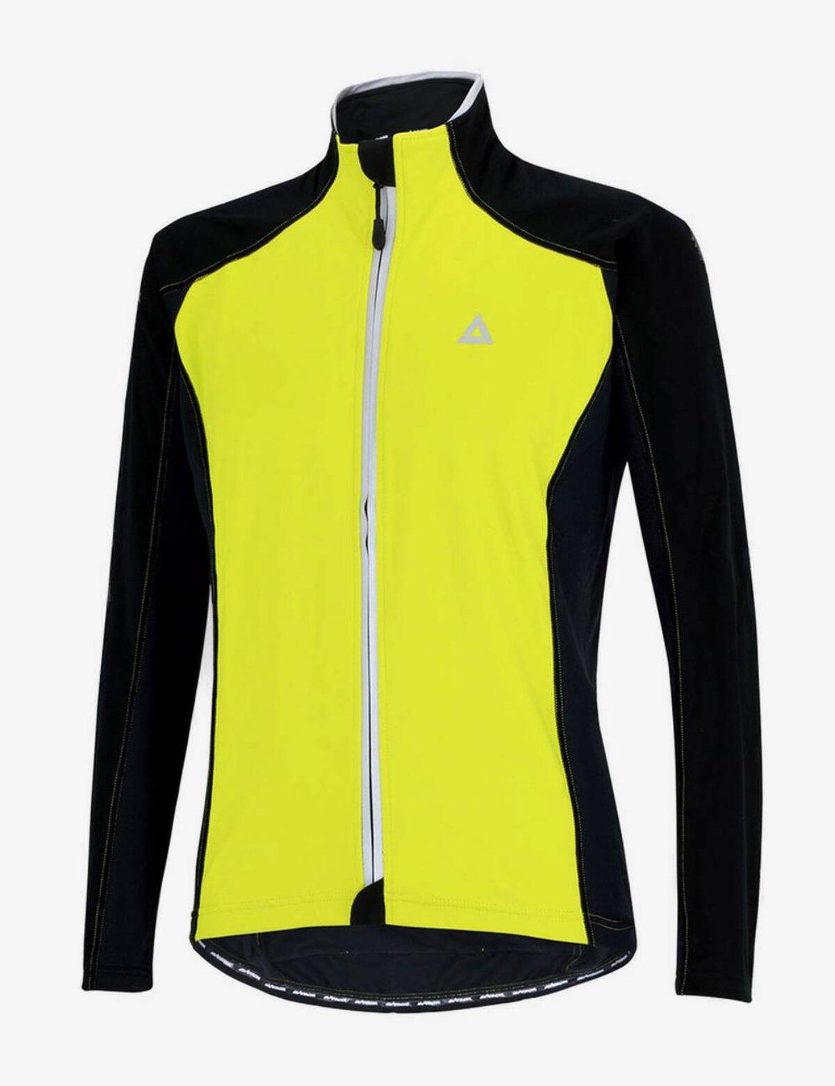 Herren Thermal Fahrradjacke Comfort Line Schwarz Neon 1/4