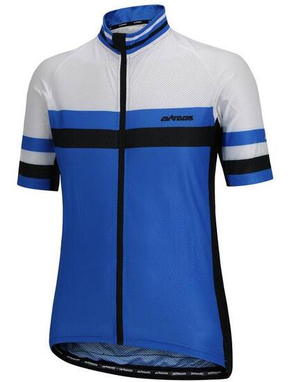 Herren Fahrradtrikot Kurzarm Pro Line III Blau-Weiss