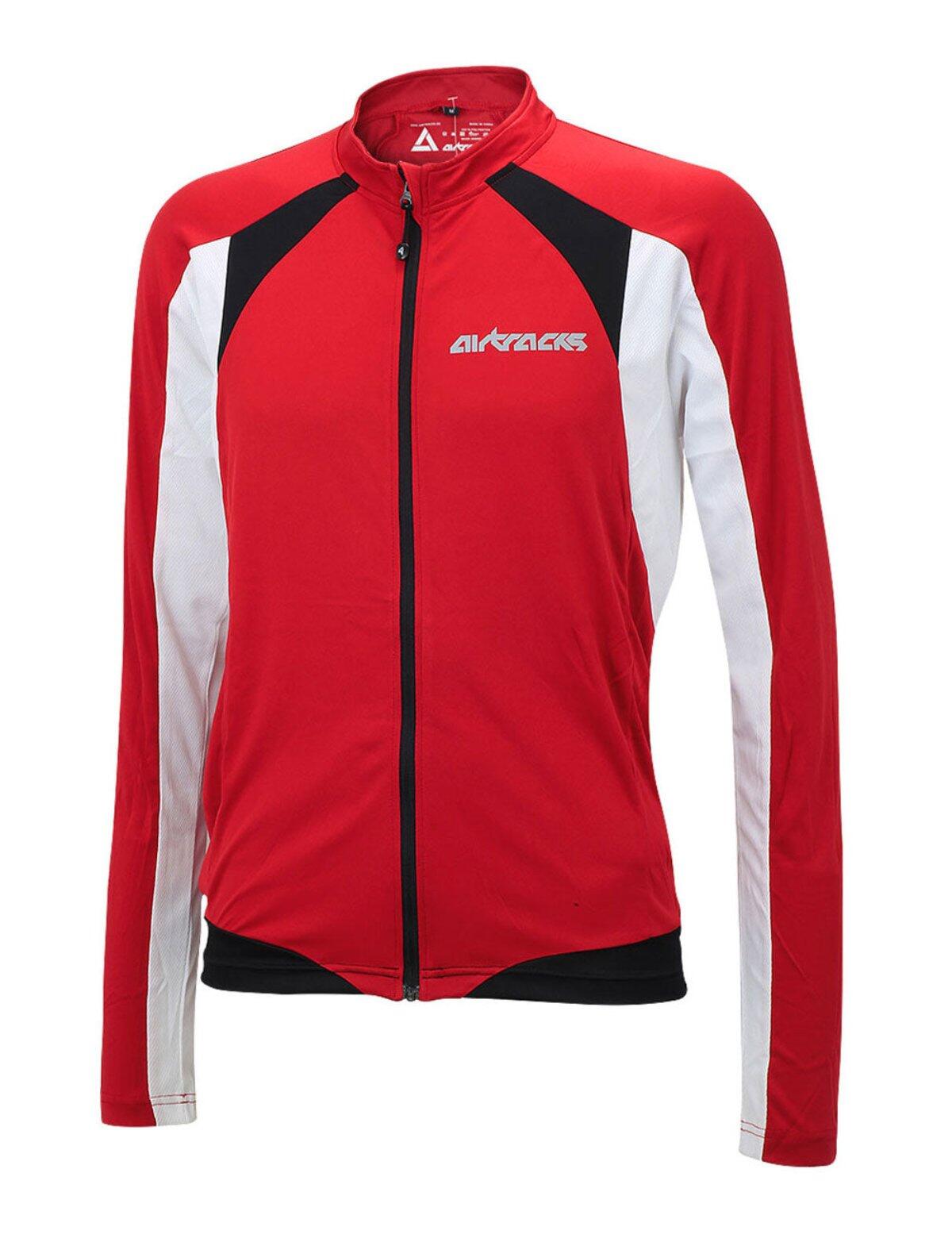 Fahrradtrikot Langarm Pro T Rot 1/4