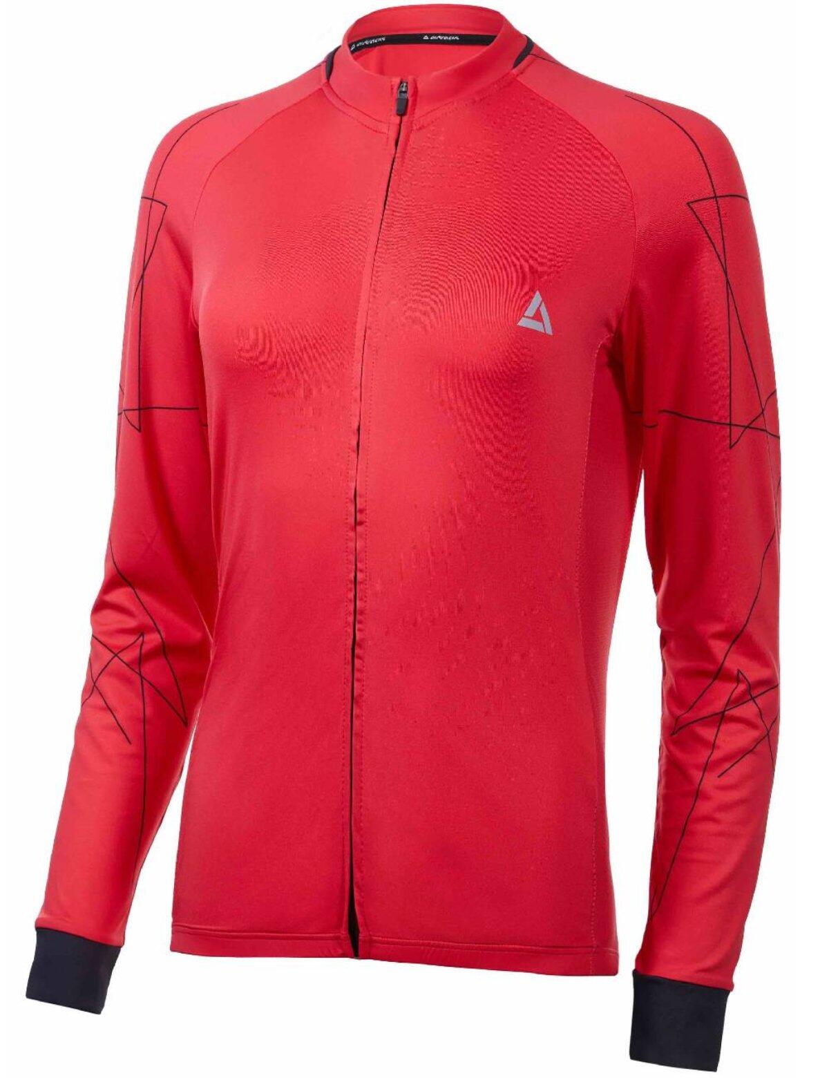Herren Fahrradtrikot Langarm Pro Line Rot 4/4