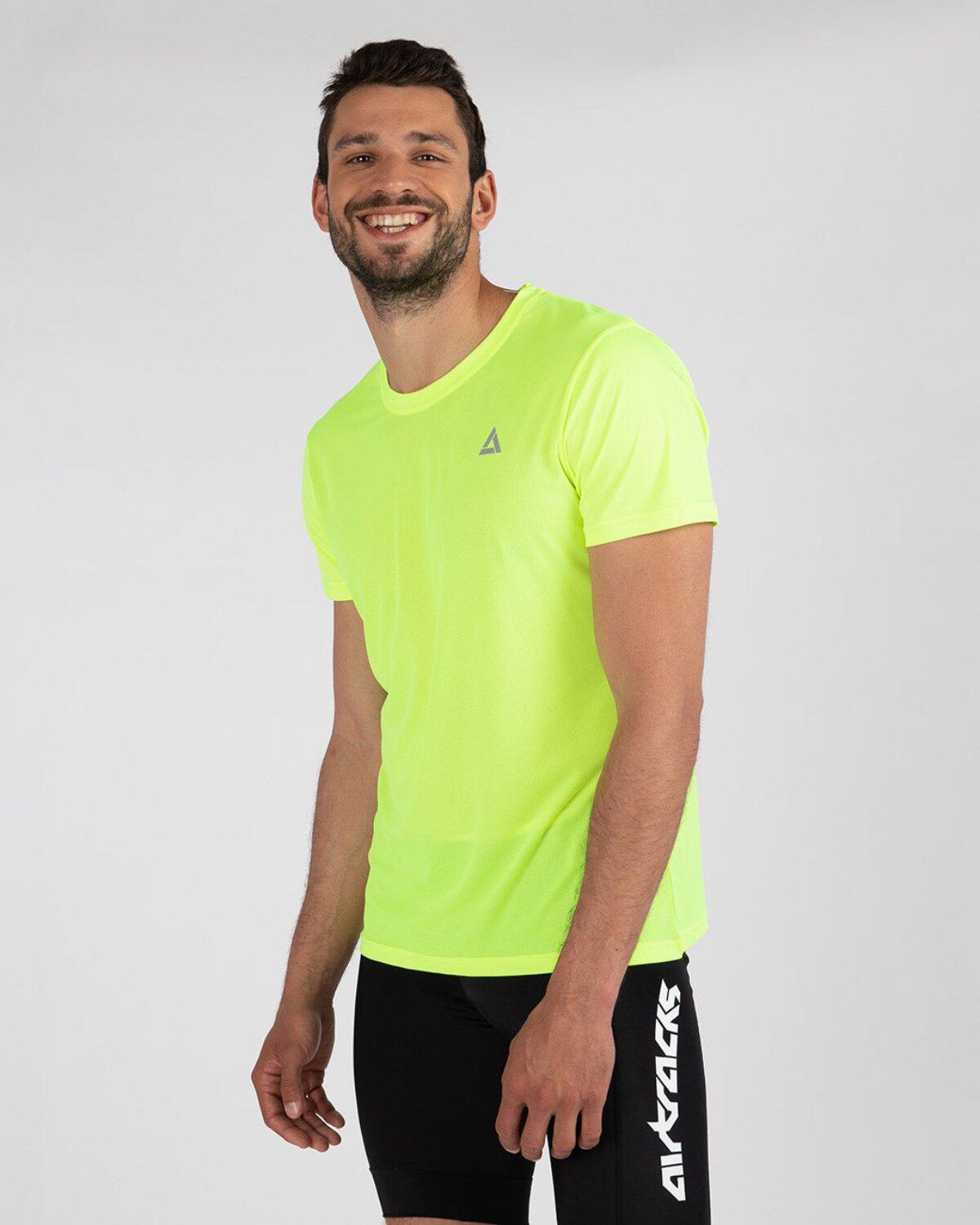 Herren Funktions Laufshirt Kurzarm Comfort Line Neon 4/4