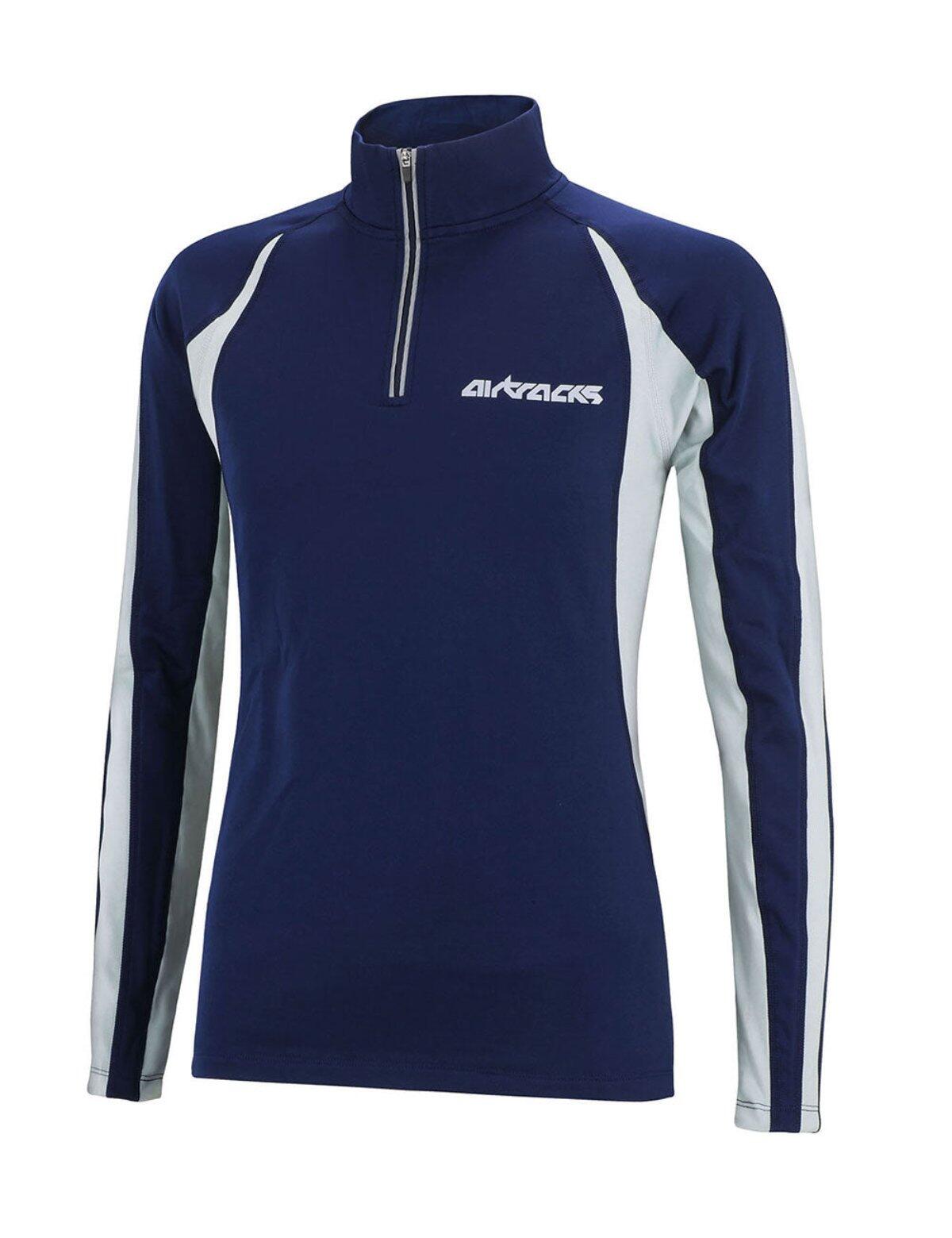 Damen Thermal Funktions Laufshirt Langarm Pro Blau 1/4