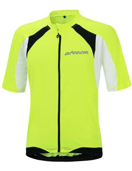 Herren Fahrradtrikot Kurzarm Radtrikot Pro T Neon-Weiss