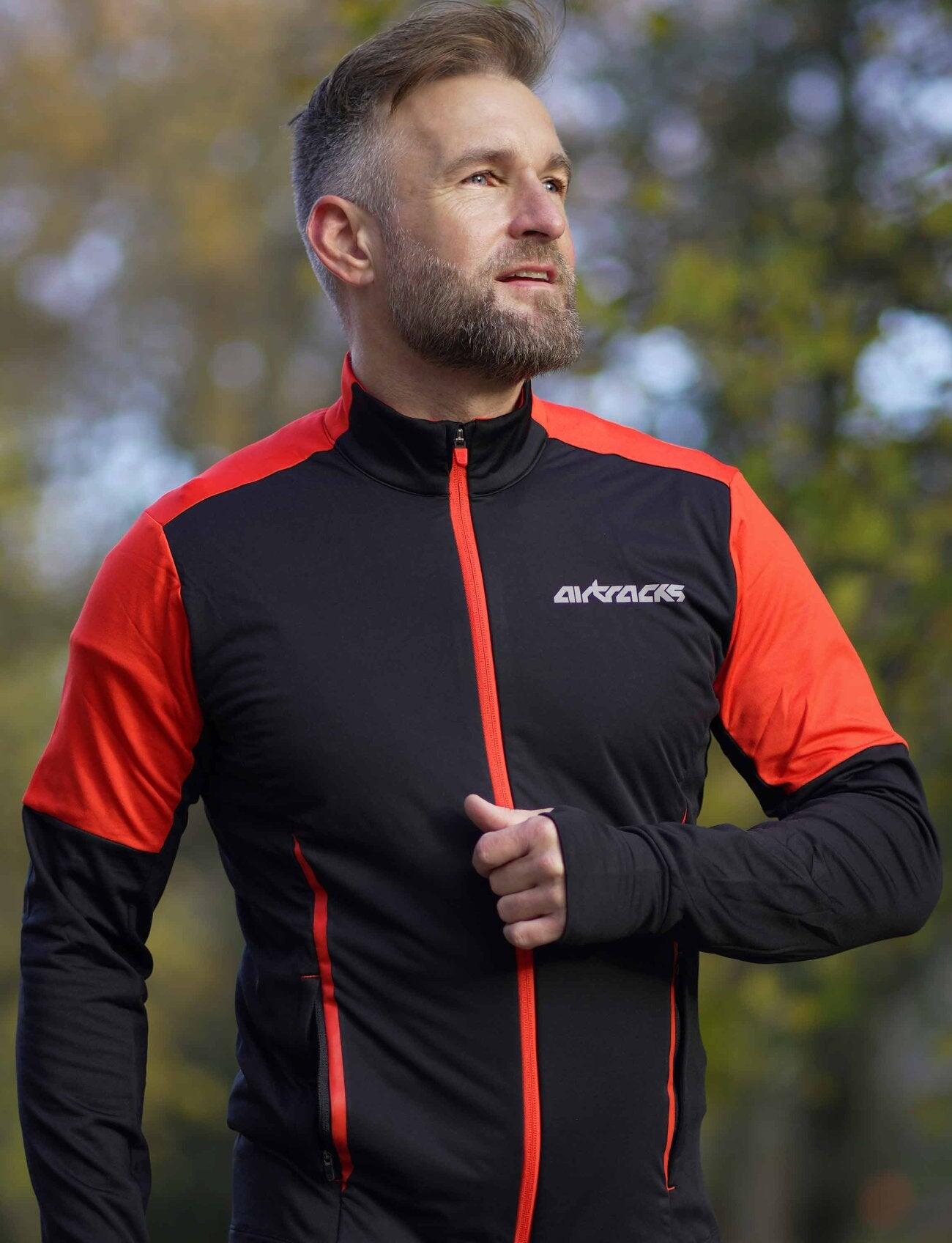 Herren Winter Fleece Laufshirt Langarm Thermal Running Sweatshirt Pro Line 1/4