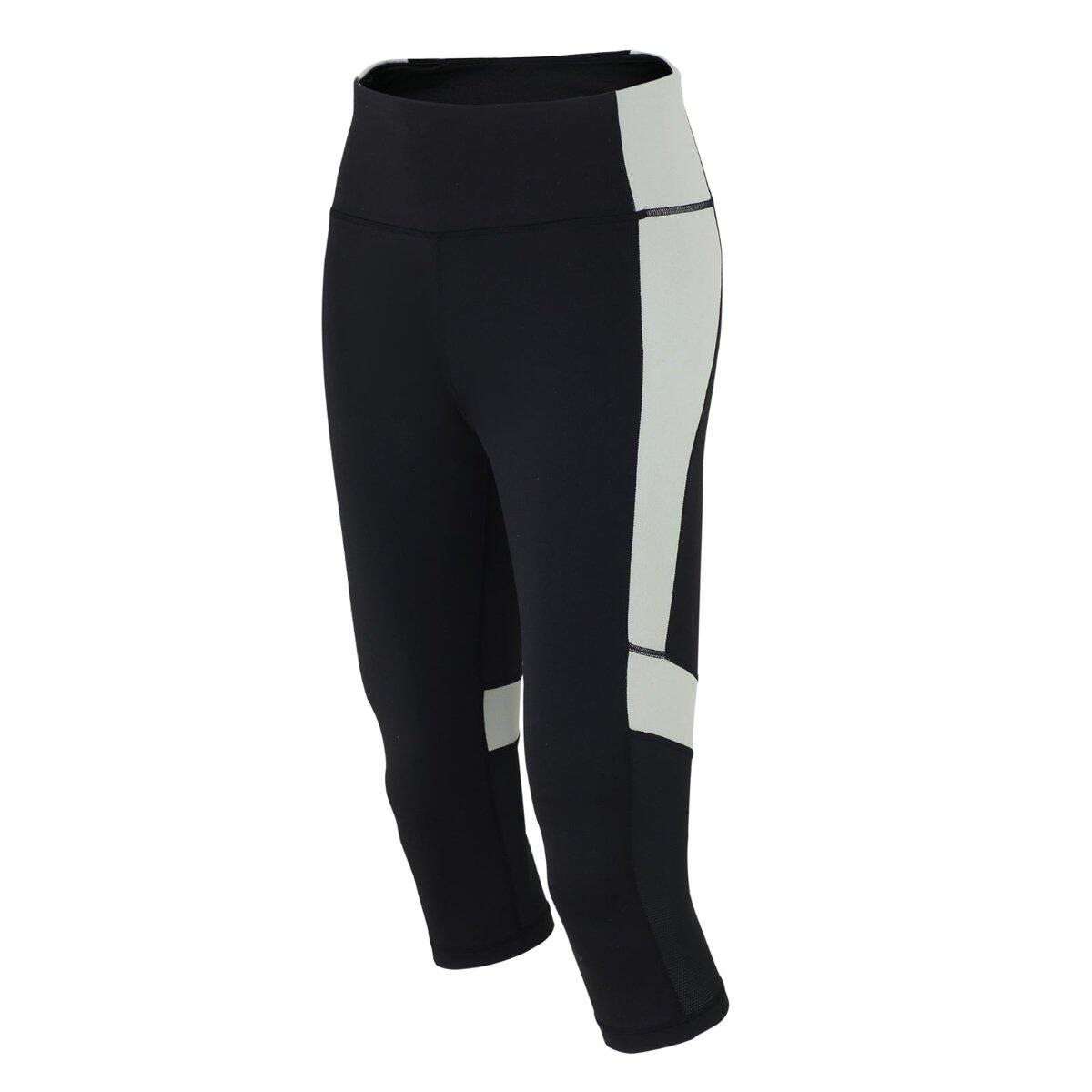 AIRTRACKS Damen Fitnesshose - Laufhose 3-4 Schwarz Grau Red Decoct