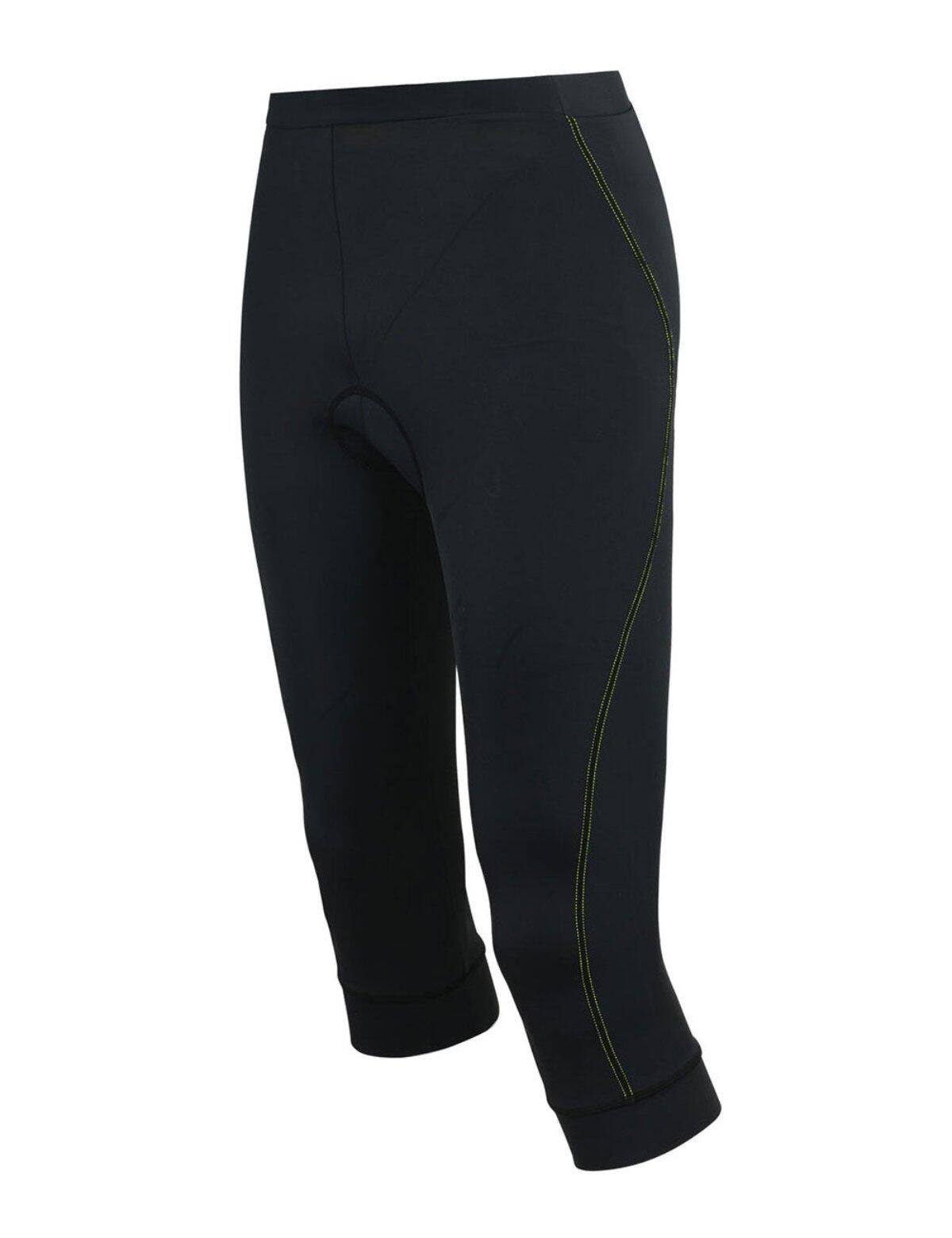 AIRTRACKS Damen Fahrradhose 3/4 Lang Radhose Comfort Line Schwarz-Neon